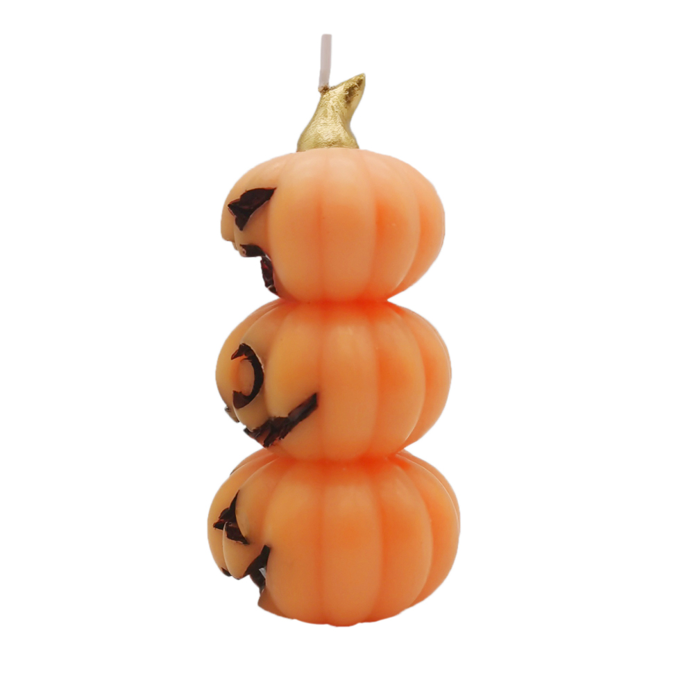 Tripled Decked Orange Pumpkin Heads_Sideview1