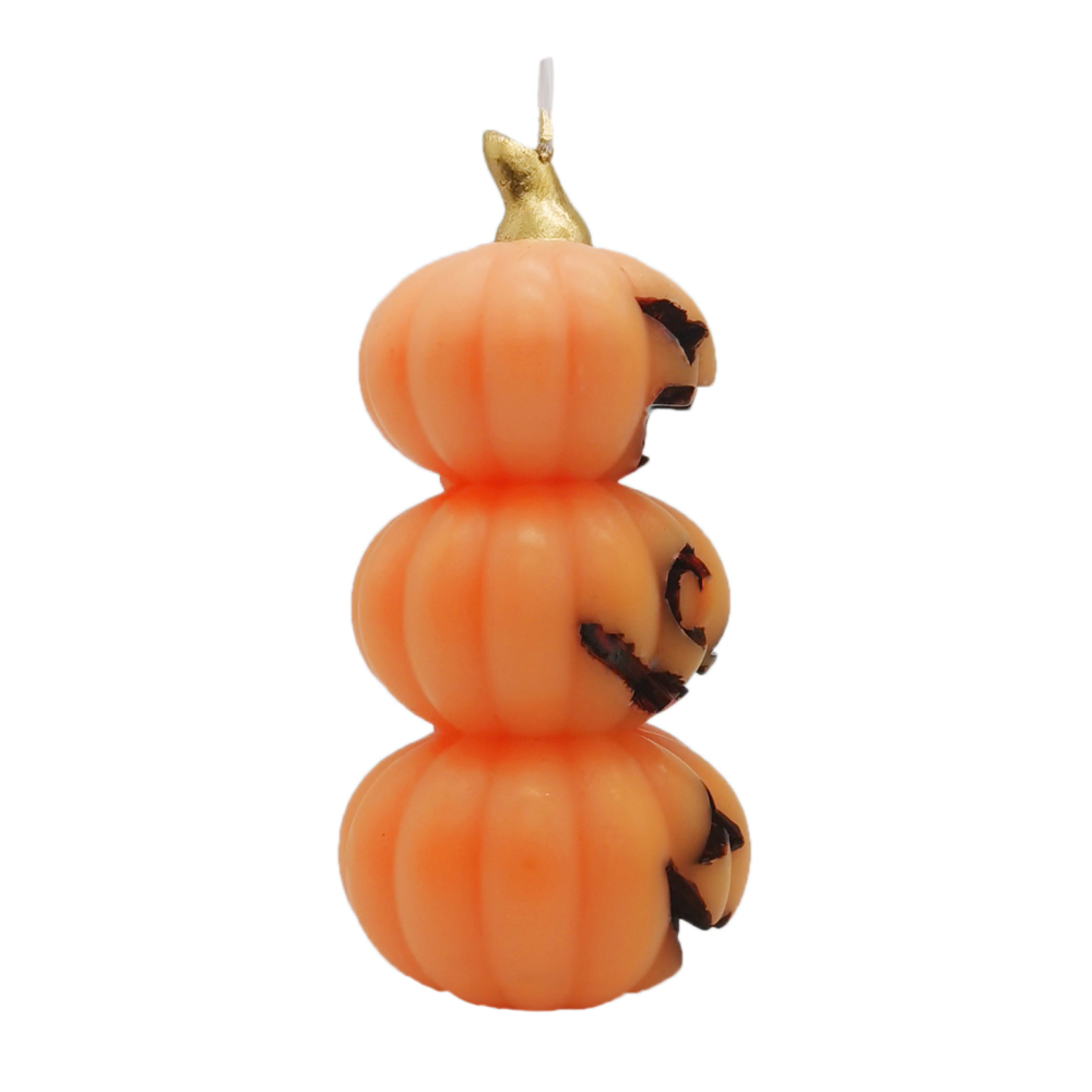 Tripled Decked Orange Pumpkin Heads_Sideview2