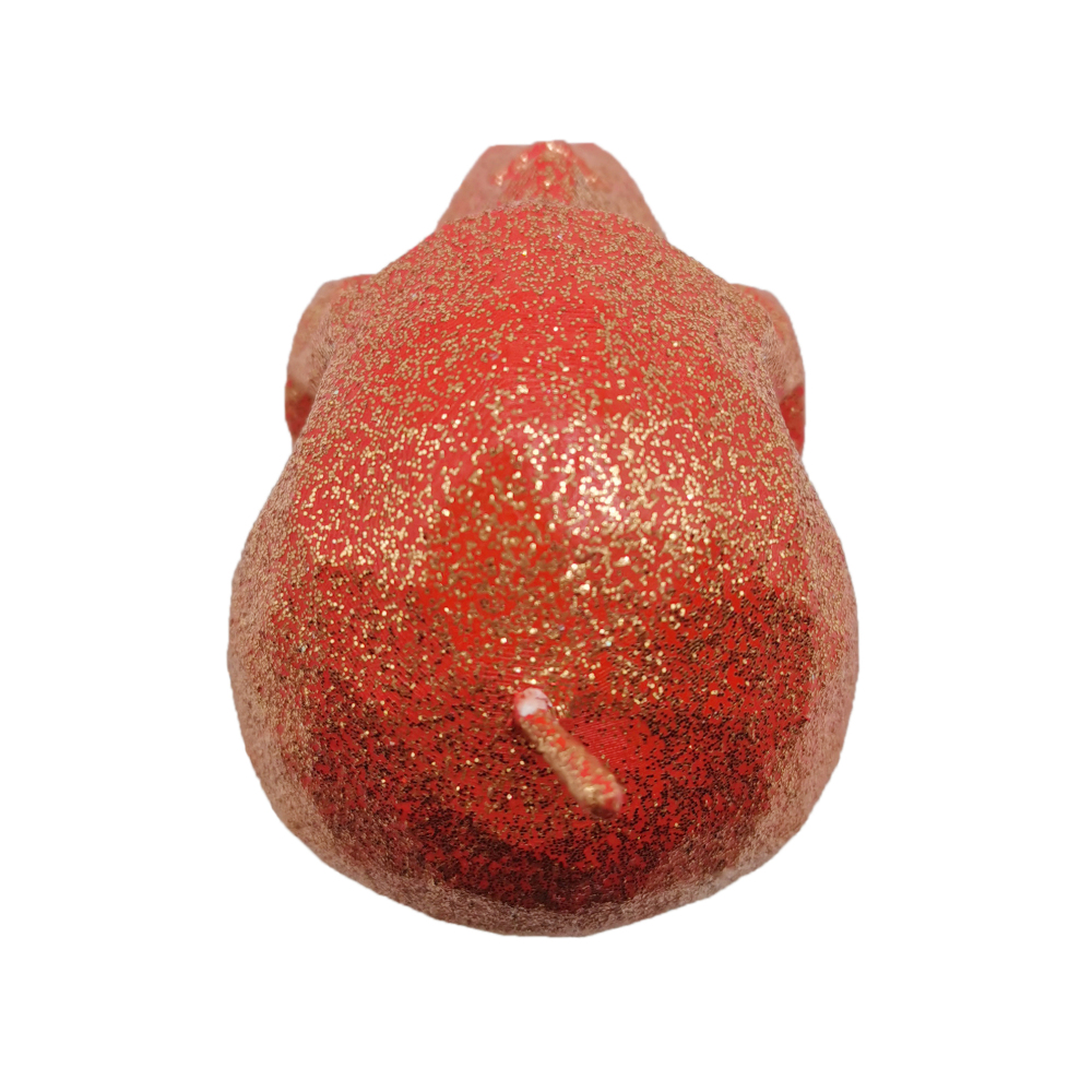 Orange Glittered Skull_Topview