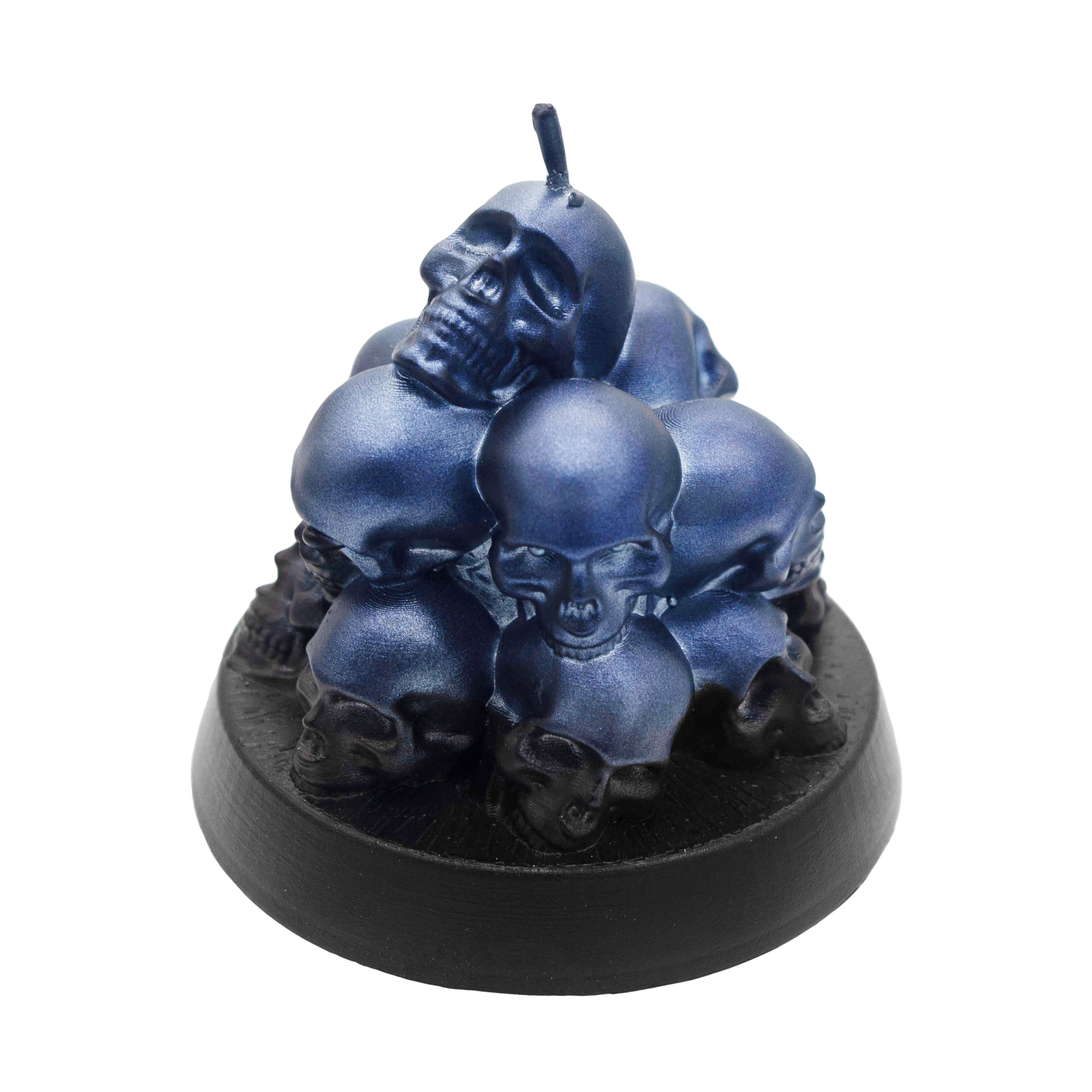 Halloween Skulls Statue Candles With Base (Metallic Midnightblue)