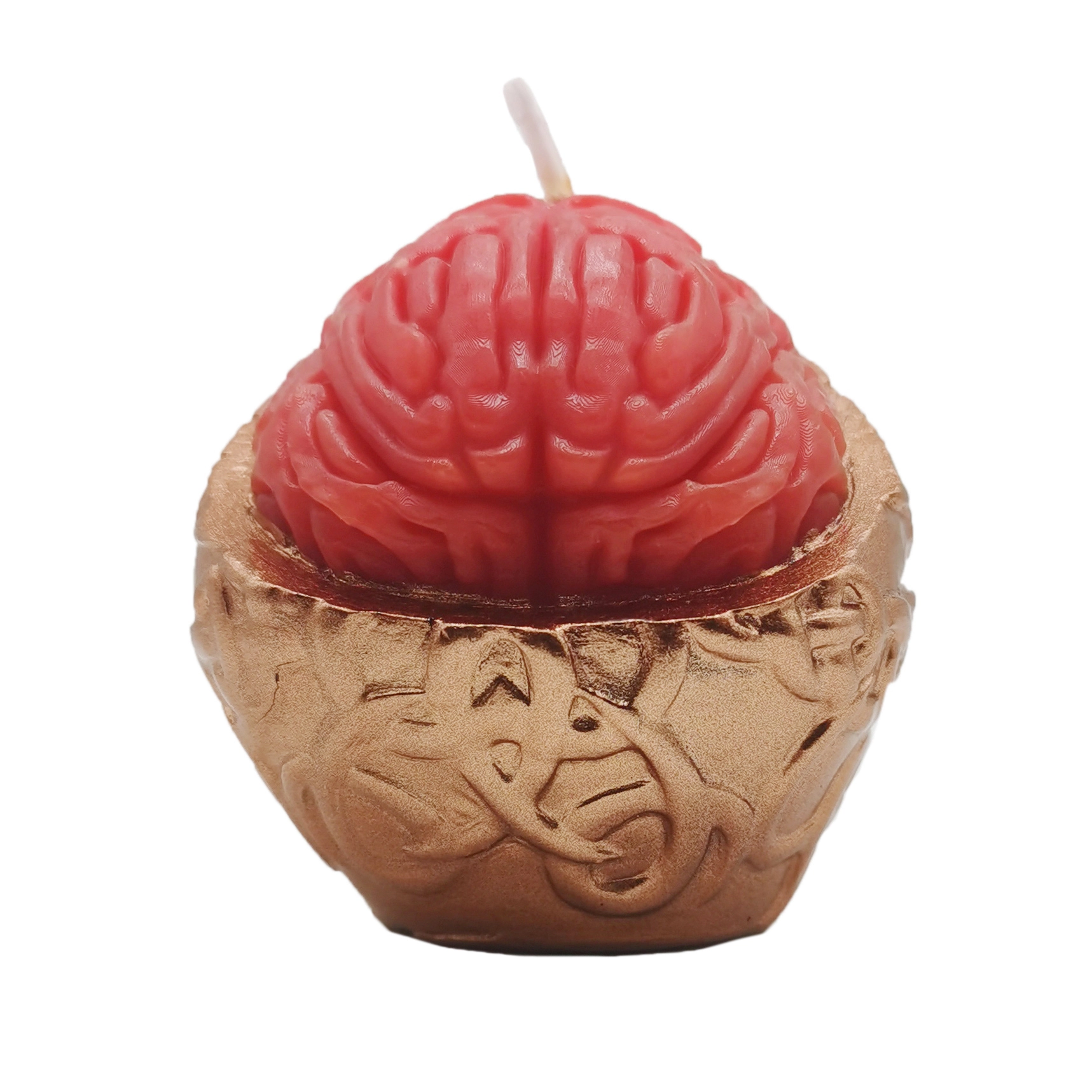 Brain Opened Rose Gold Skull_Backview