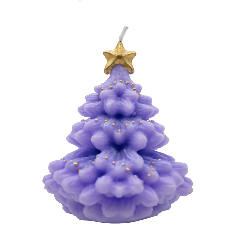 Medium purple mini tree candle
