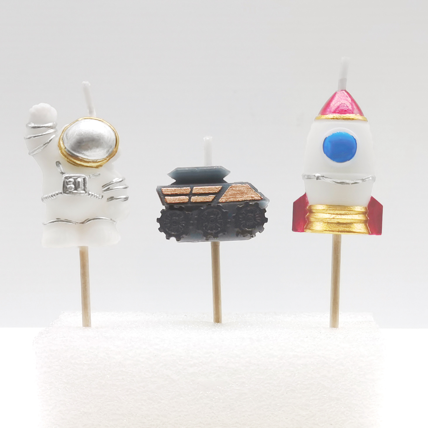 Astronaut Spaceman Probe Rover Rocket Candle for cake