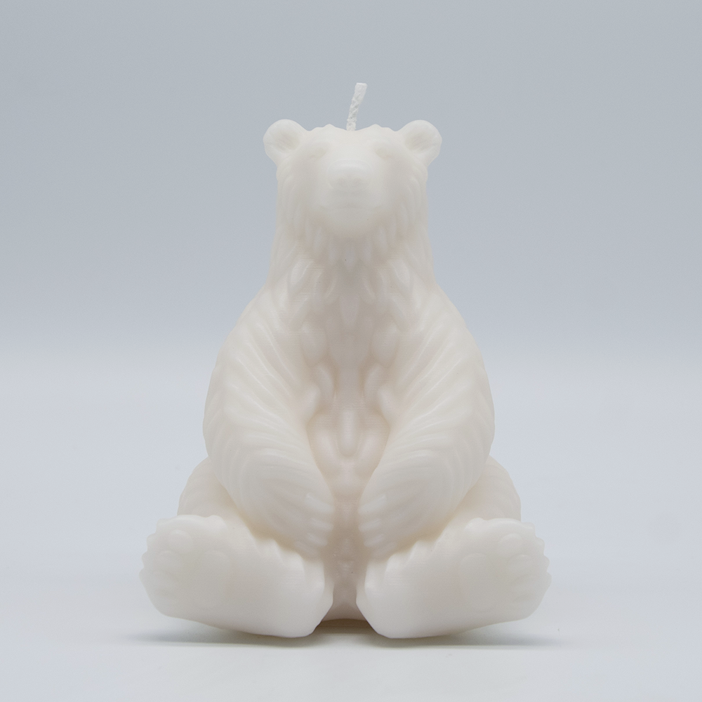 Sitting Polar Bear Candle for Home Decor_white_frontview