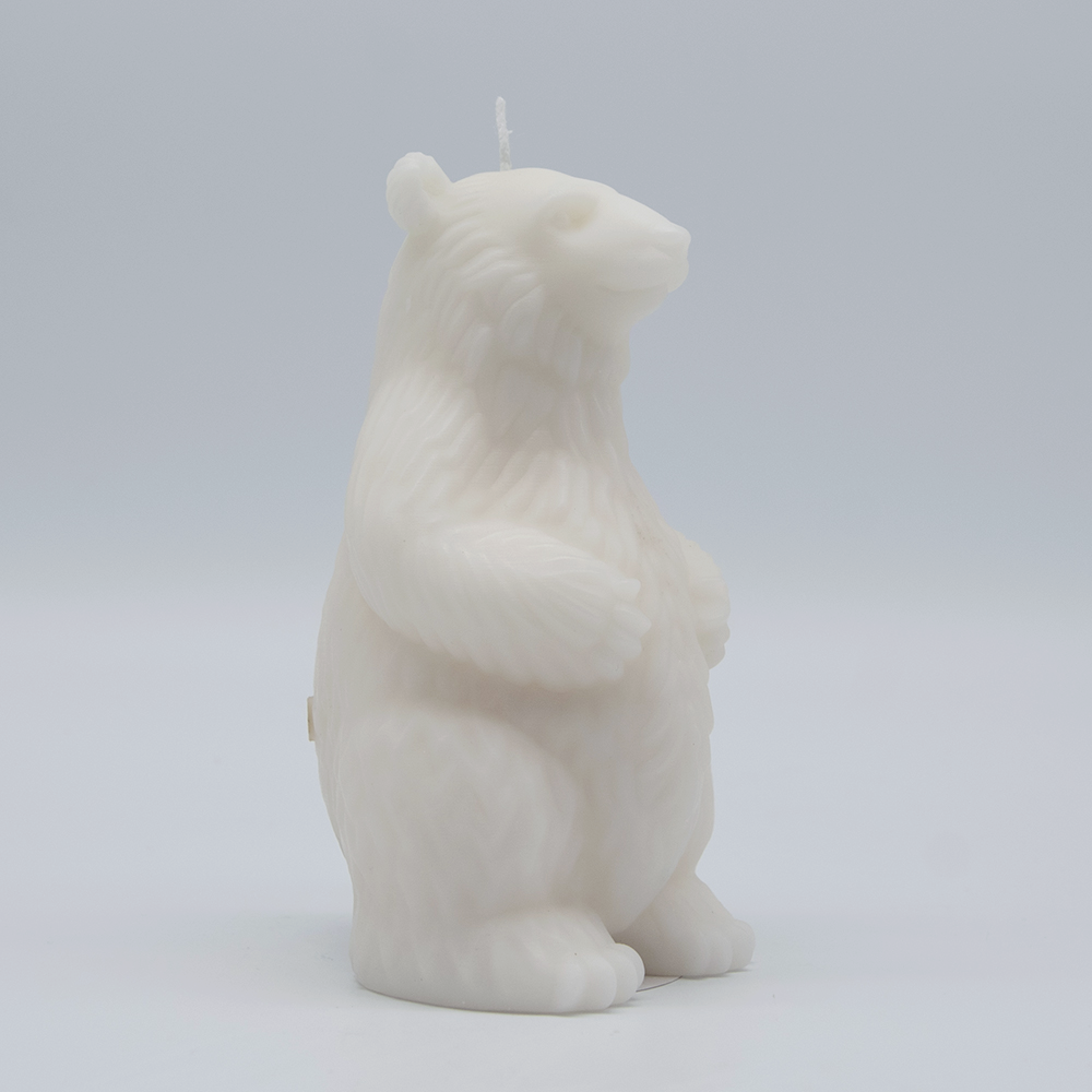 Standing Polar Bear Candle for Home Decor_white_sideview