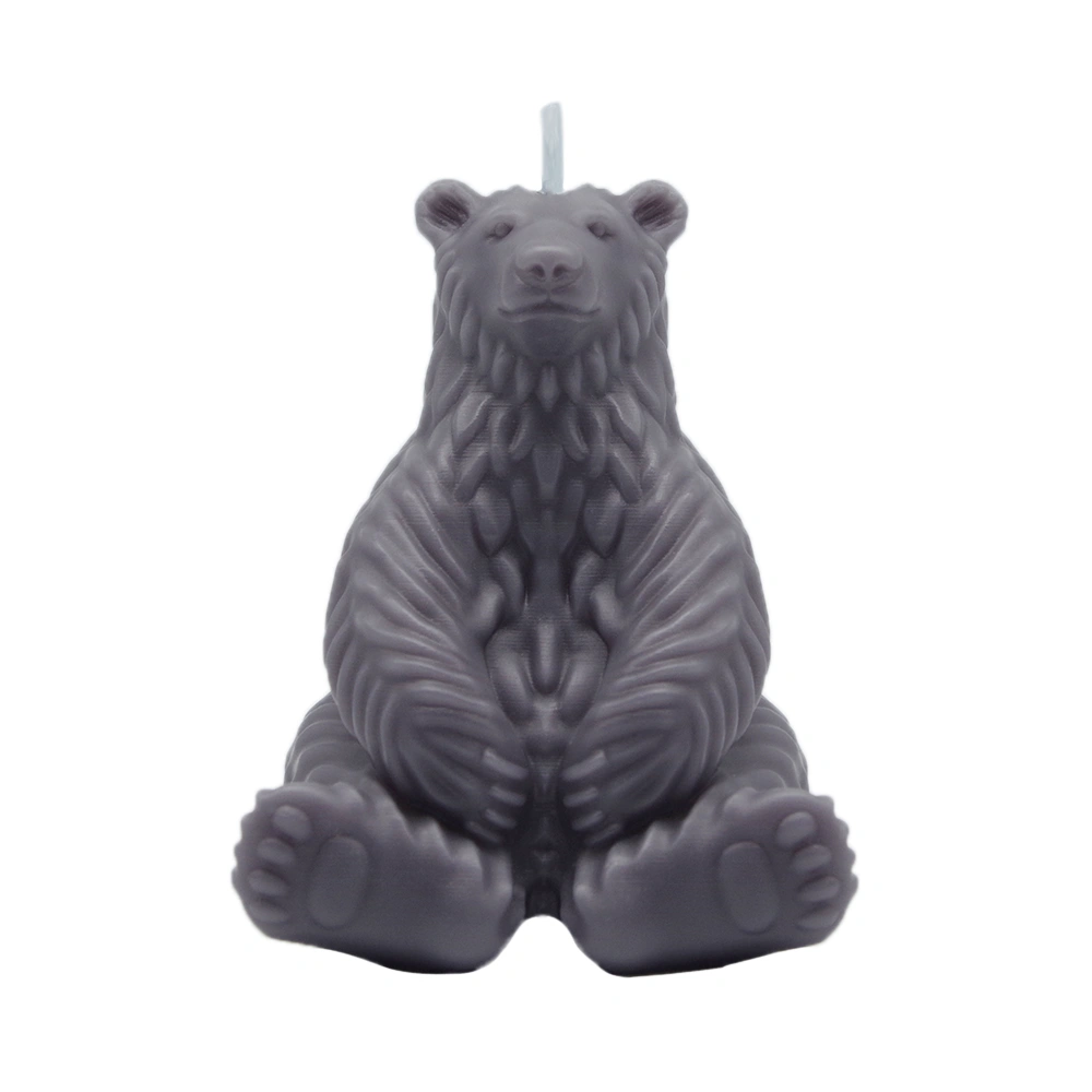 Standing Polar Bear Candle for Home Decor_gray_frontview