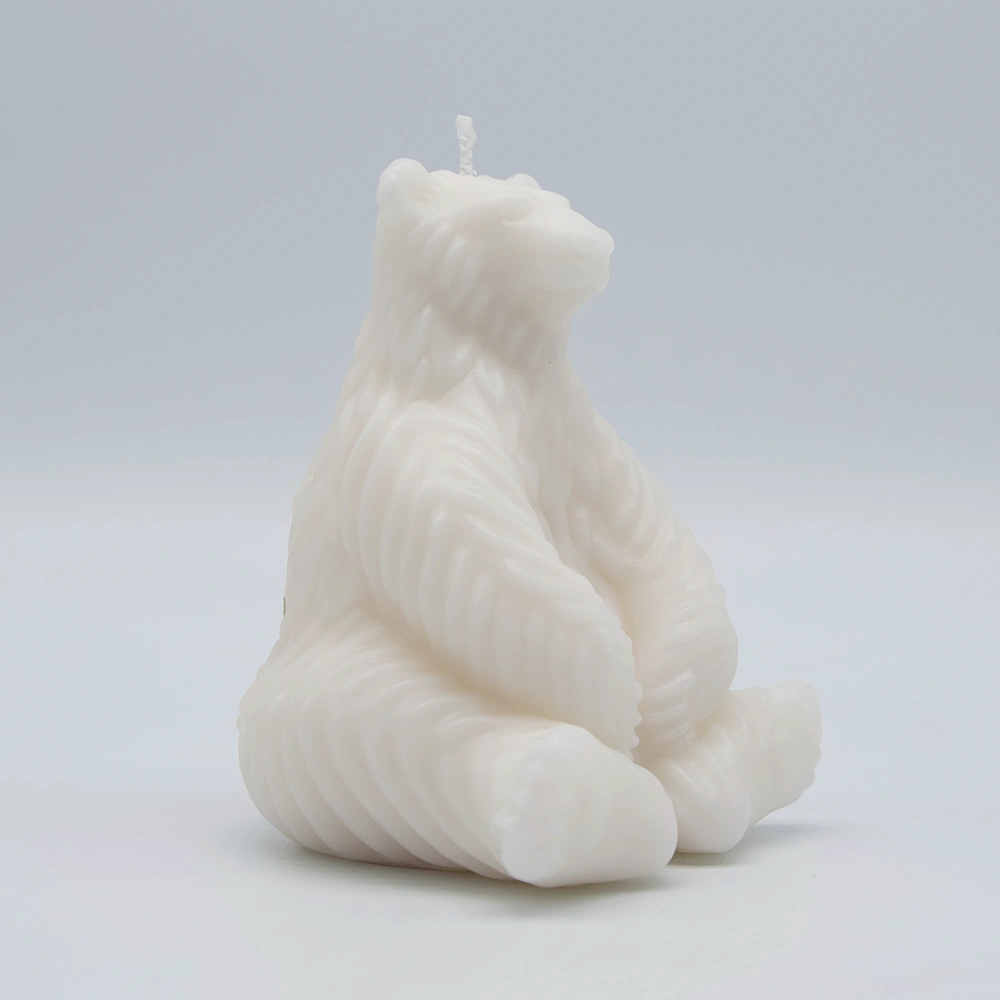 Sitting Polar Bear Candle for Home Decor_white_sideview