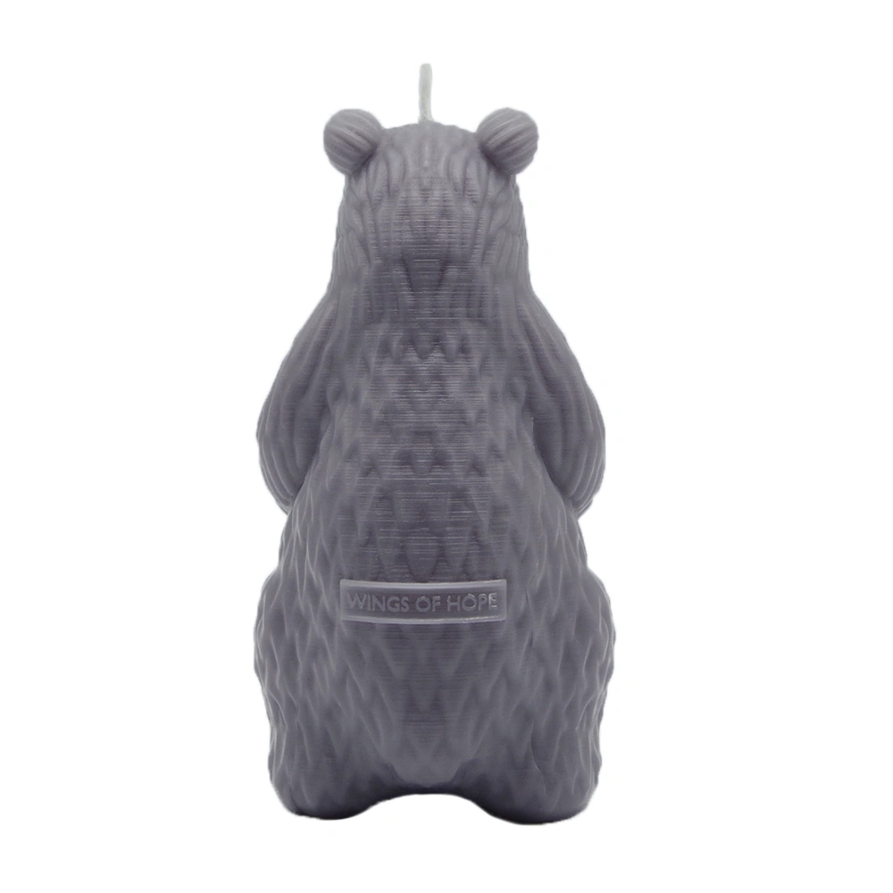Standing Polar Bear Candle for Home Decor_gray_backview