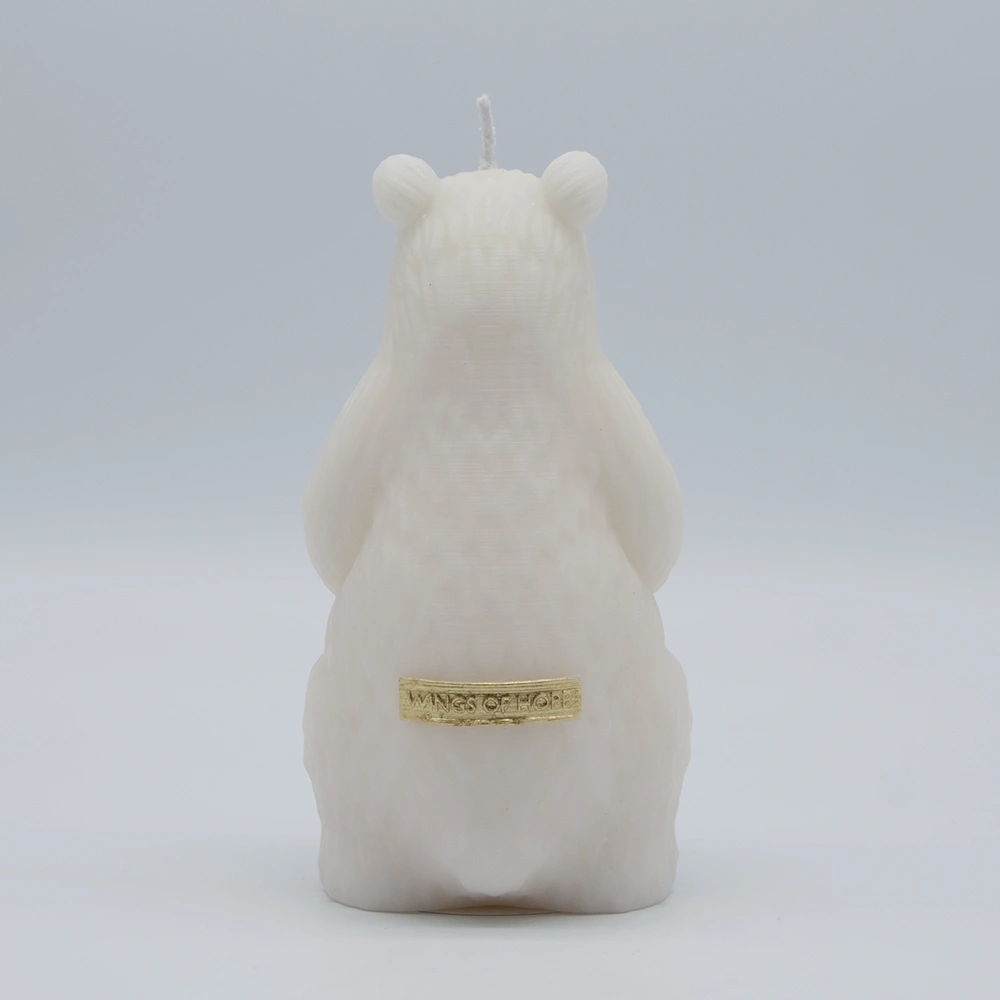 Standing Polar Bear Candle for Home Decor_white_backview