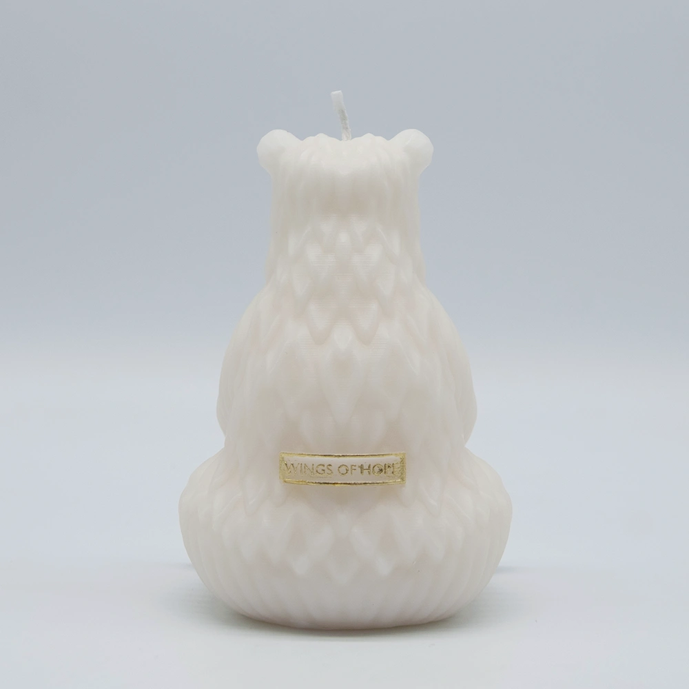 Sitting Polar Bear Candle for Home Decor_white_backview