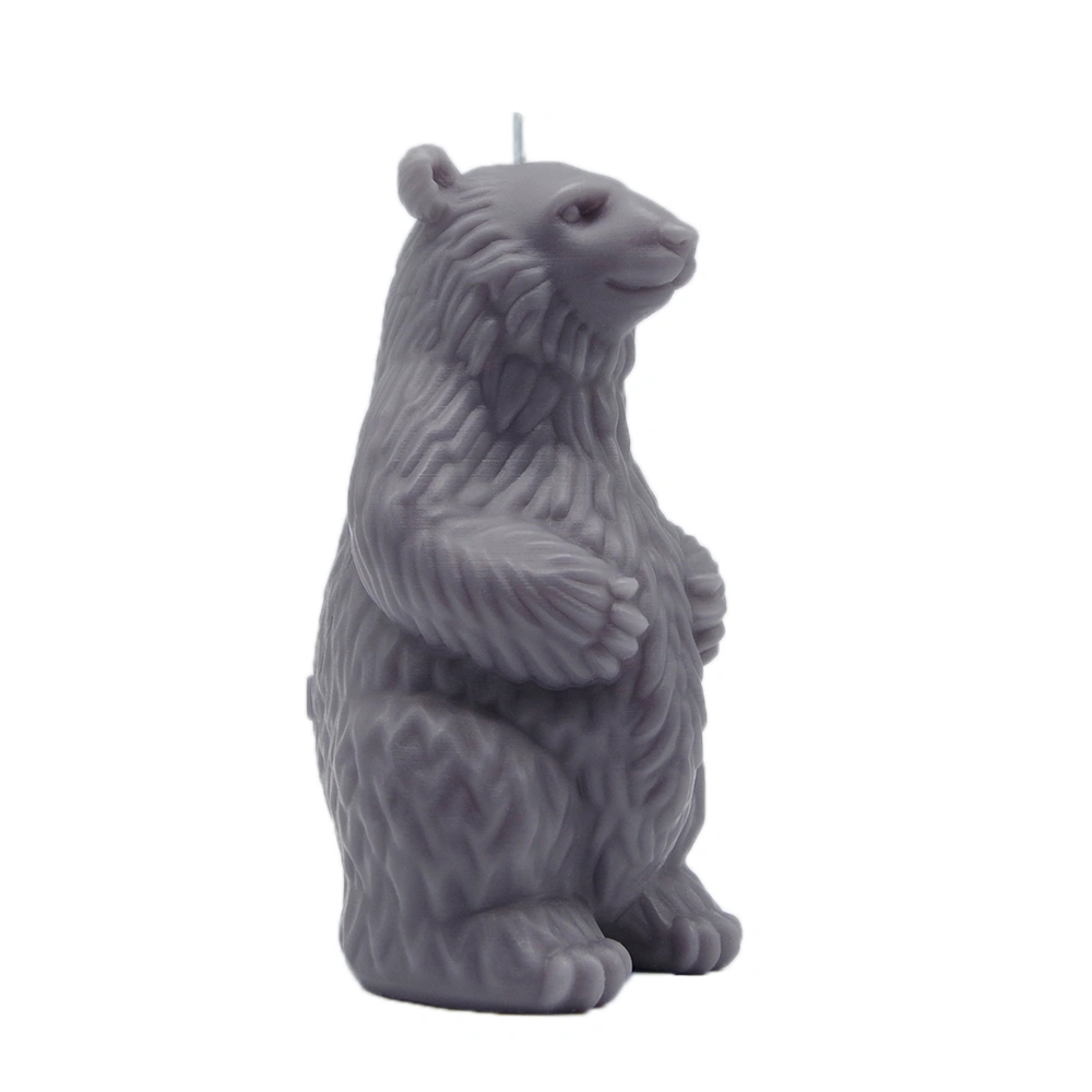 Standing Polar Bear Candle for Home Decor_gray_sideview