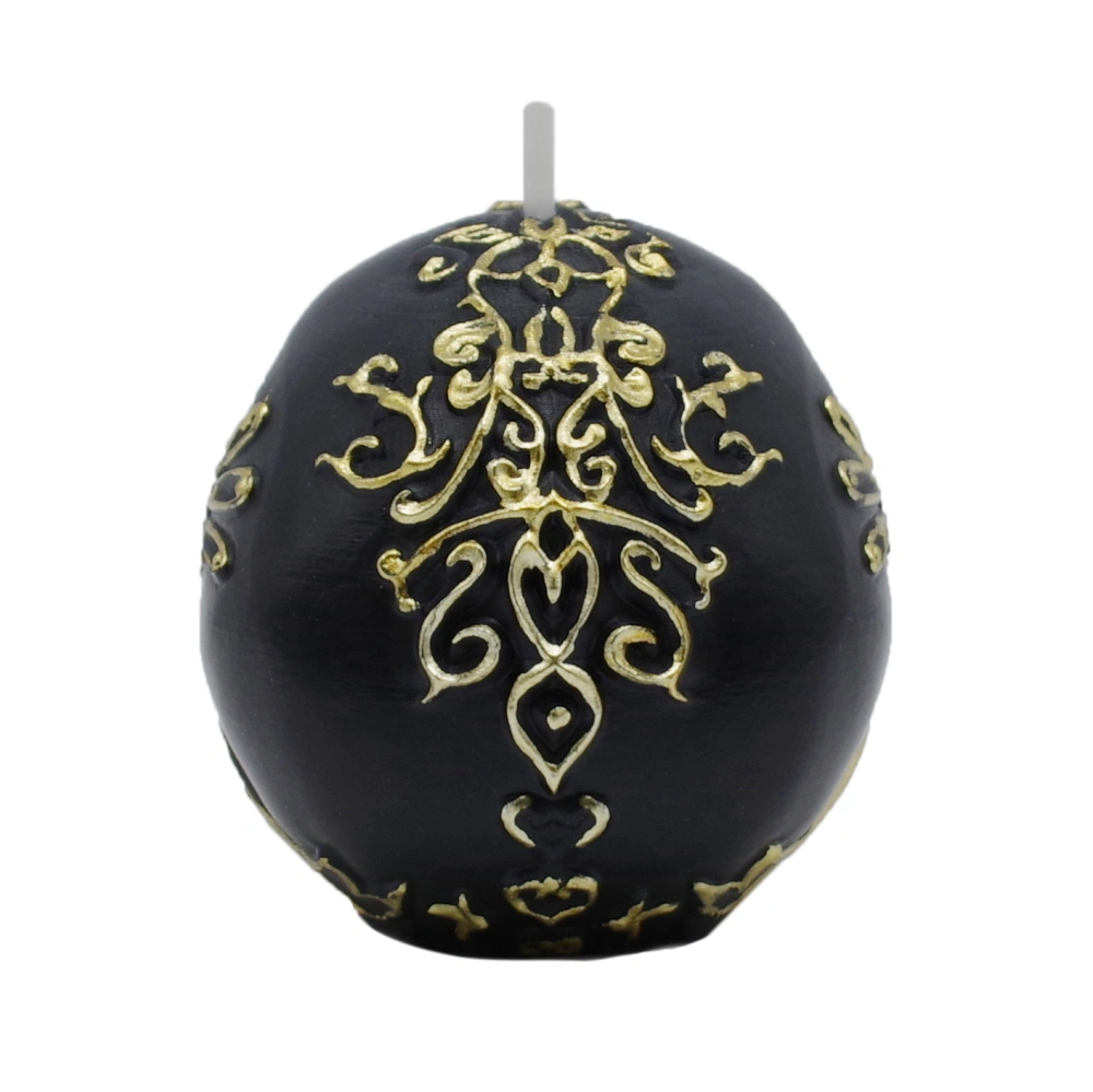 Gilded Floral Elegance Skull Candle_Backview