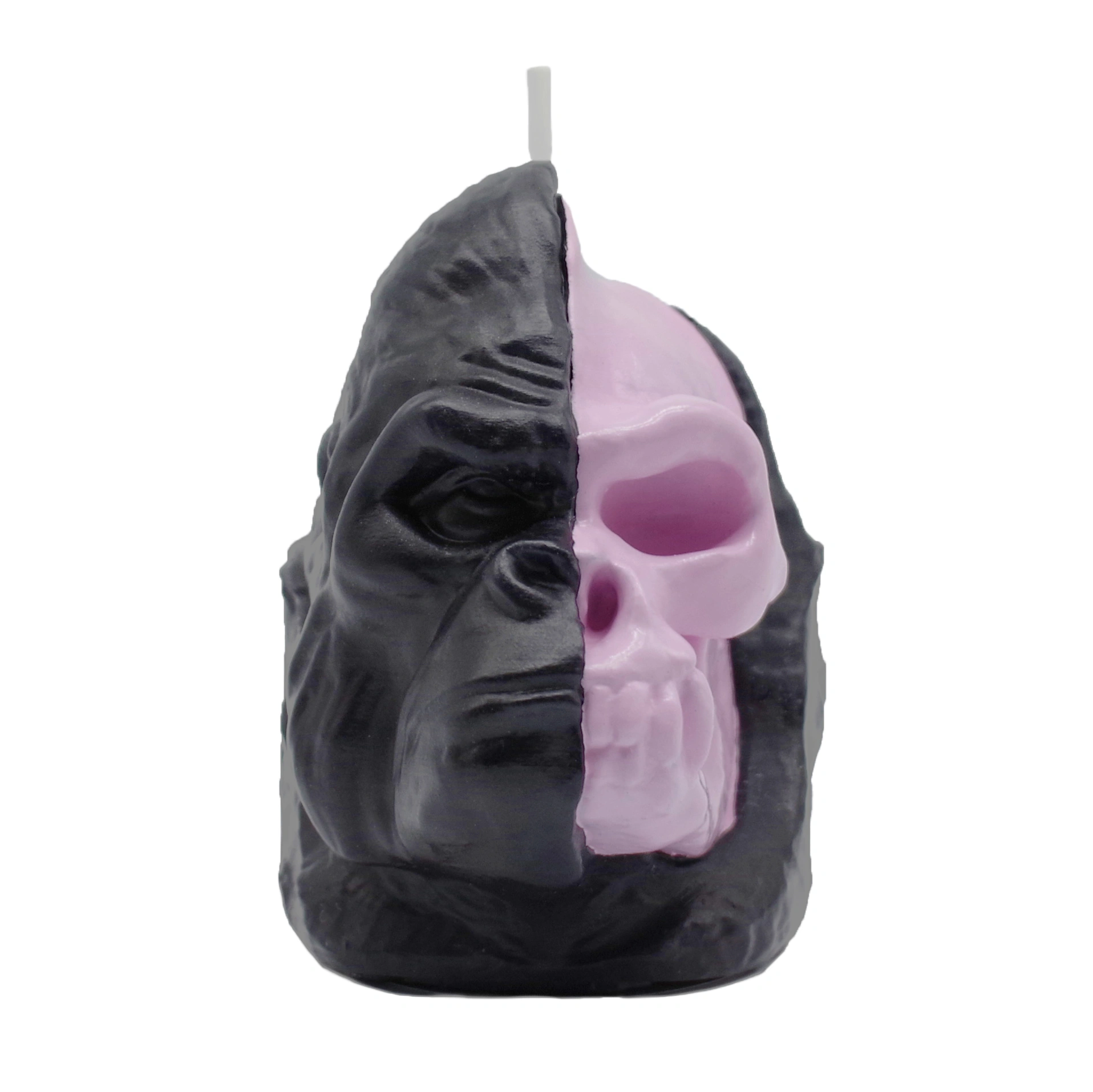King Kong Skull Candle Sculpture_black&pink_frontview