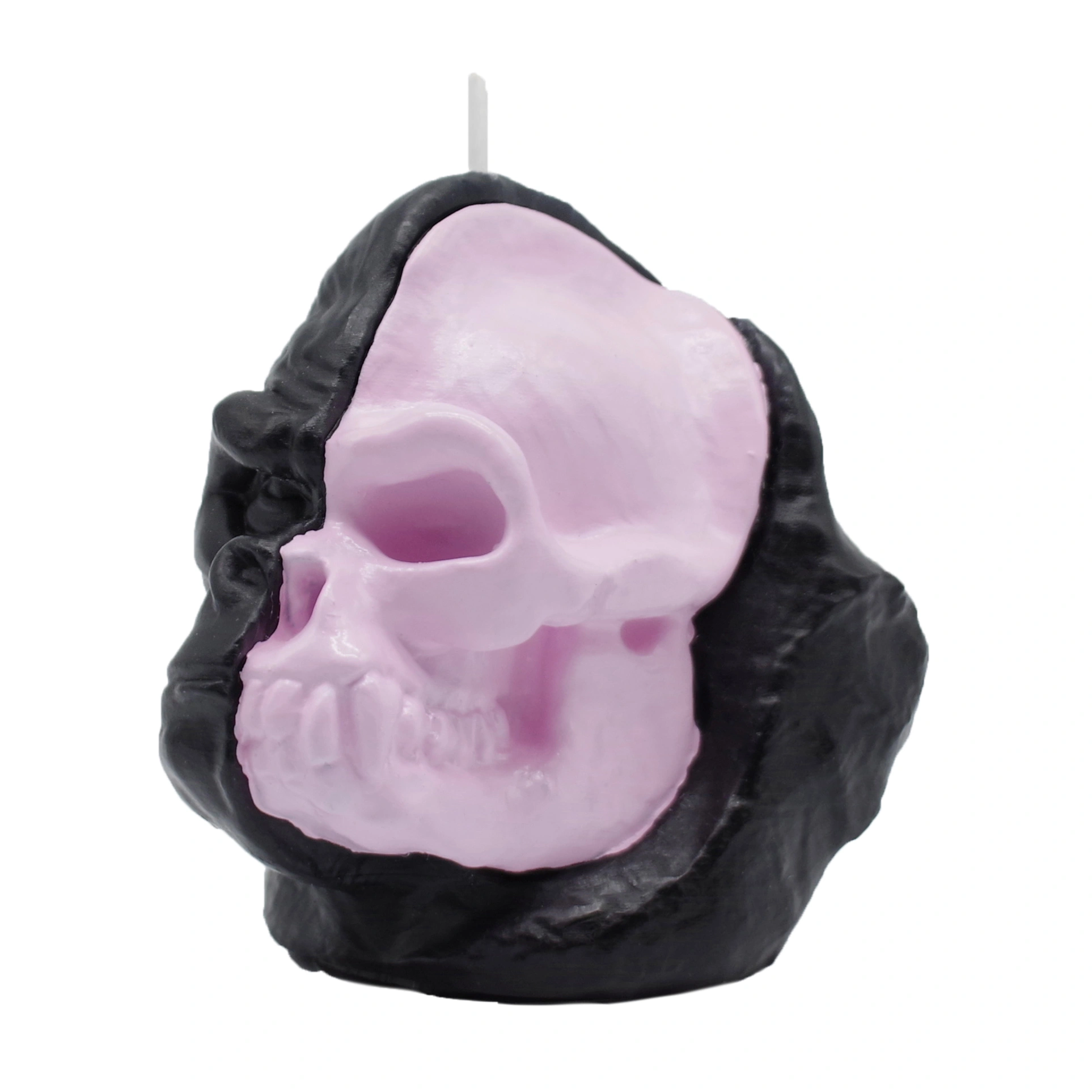 King Kong Skull Candle Sculpture_black&pink_side
