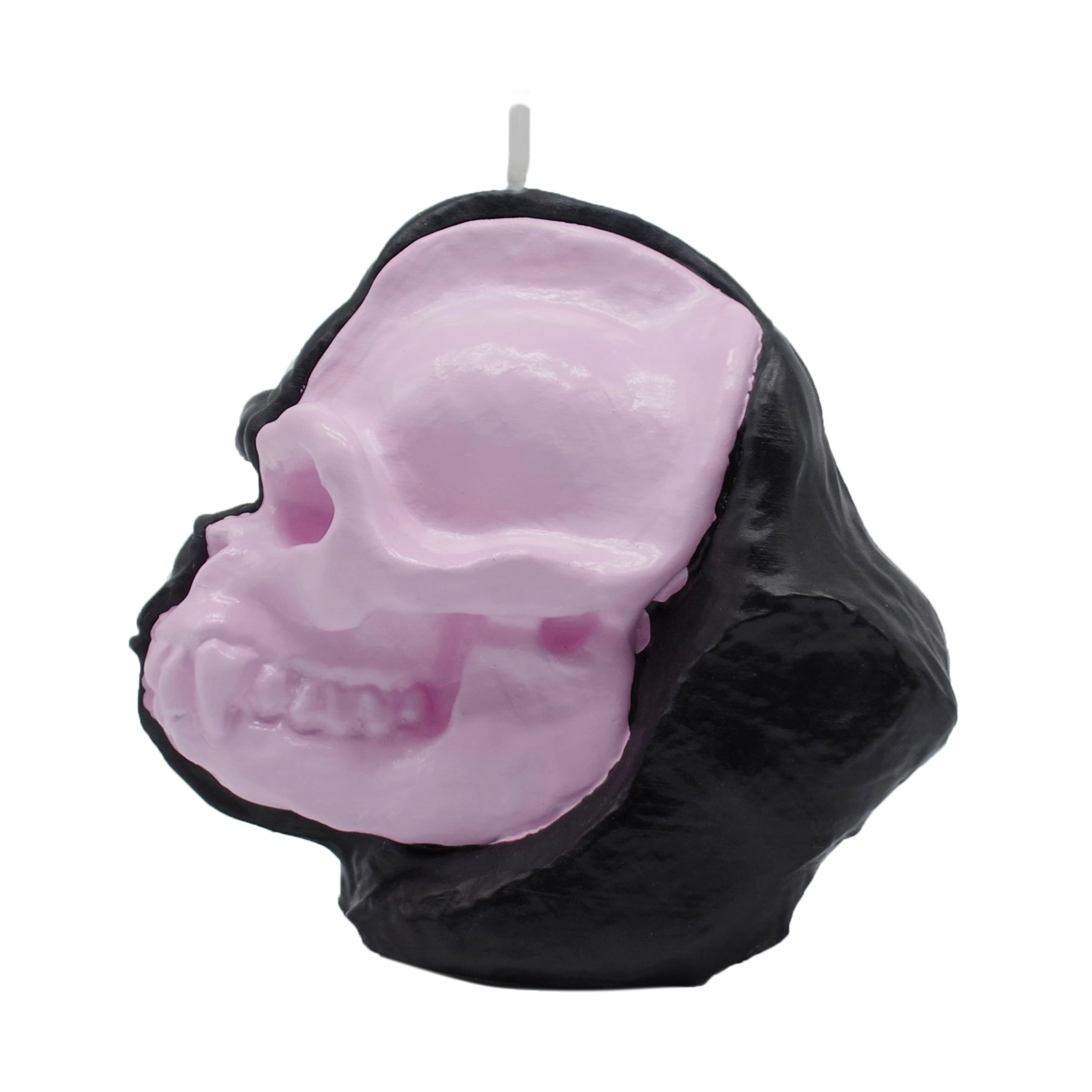 King Kong Skull Candle Sculpture_black&pink_skullside