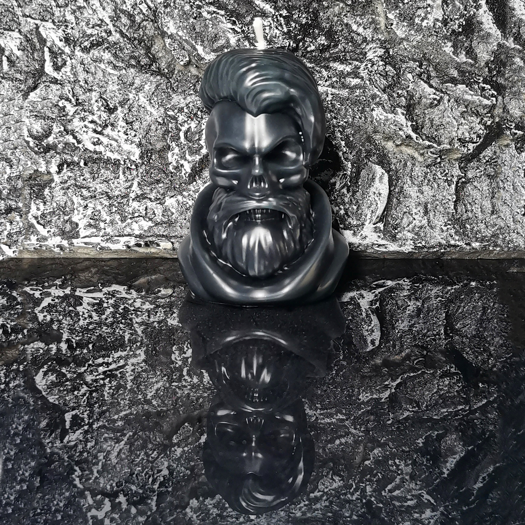 Punk Rock Skull Candle_all black