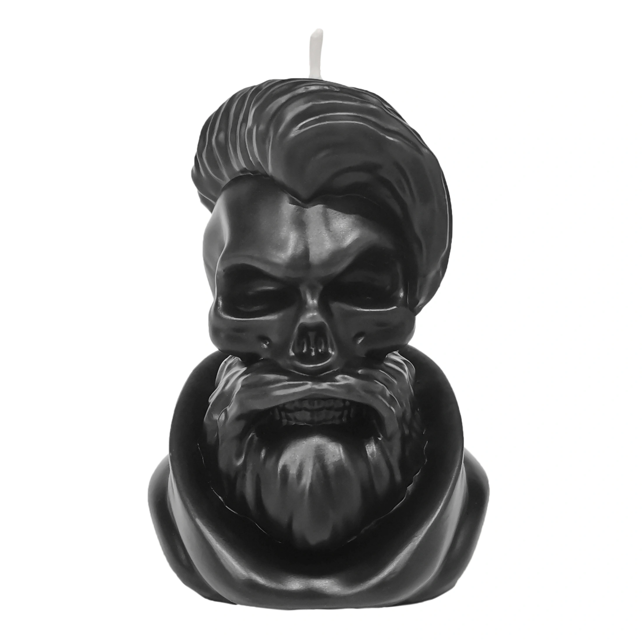 Punk Rock Skull Candle_all black_frontview
