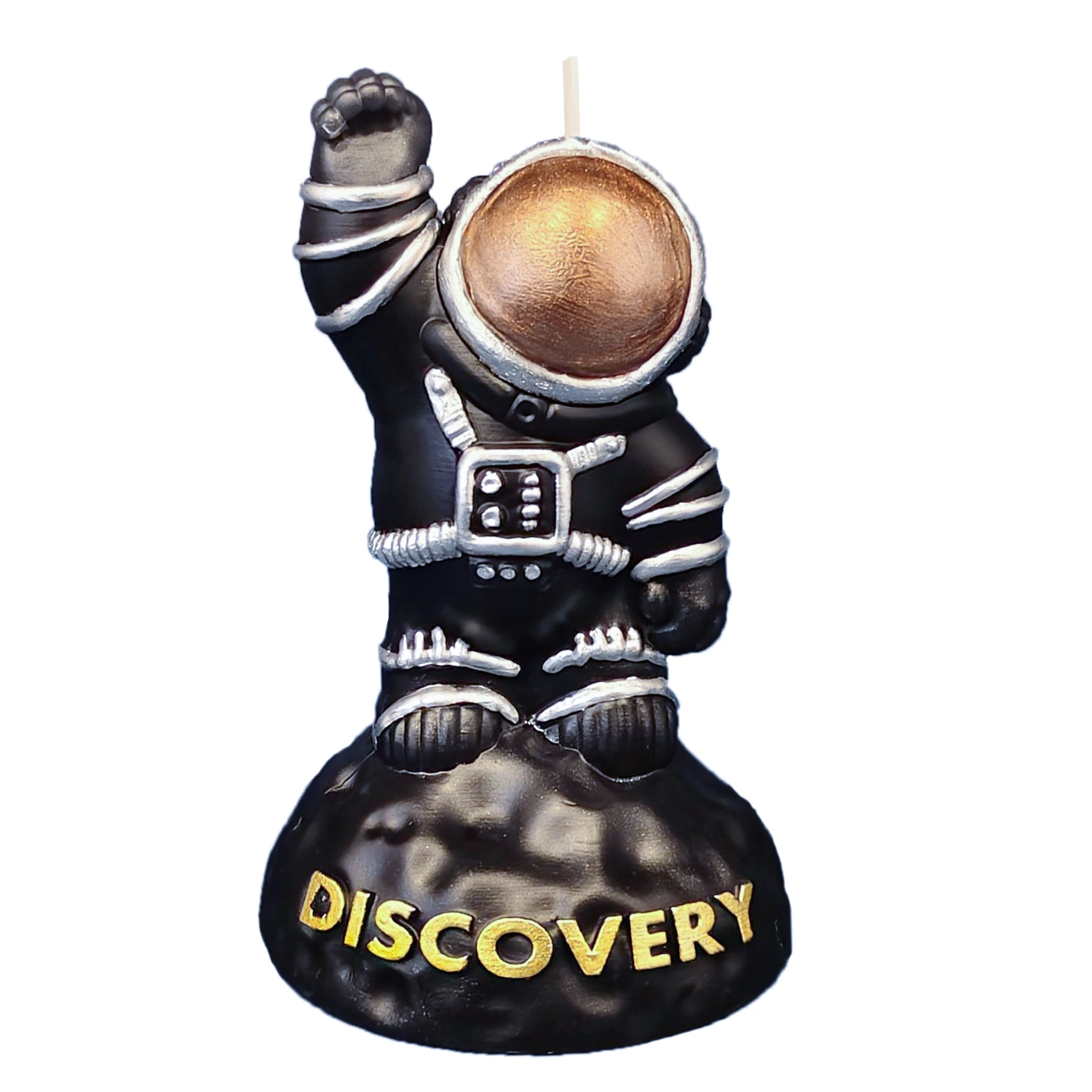 Spacesuited Astronaut Candle_black_frontview