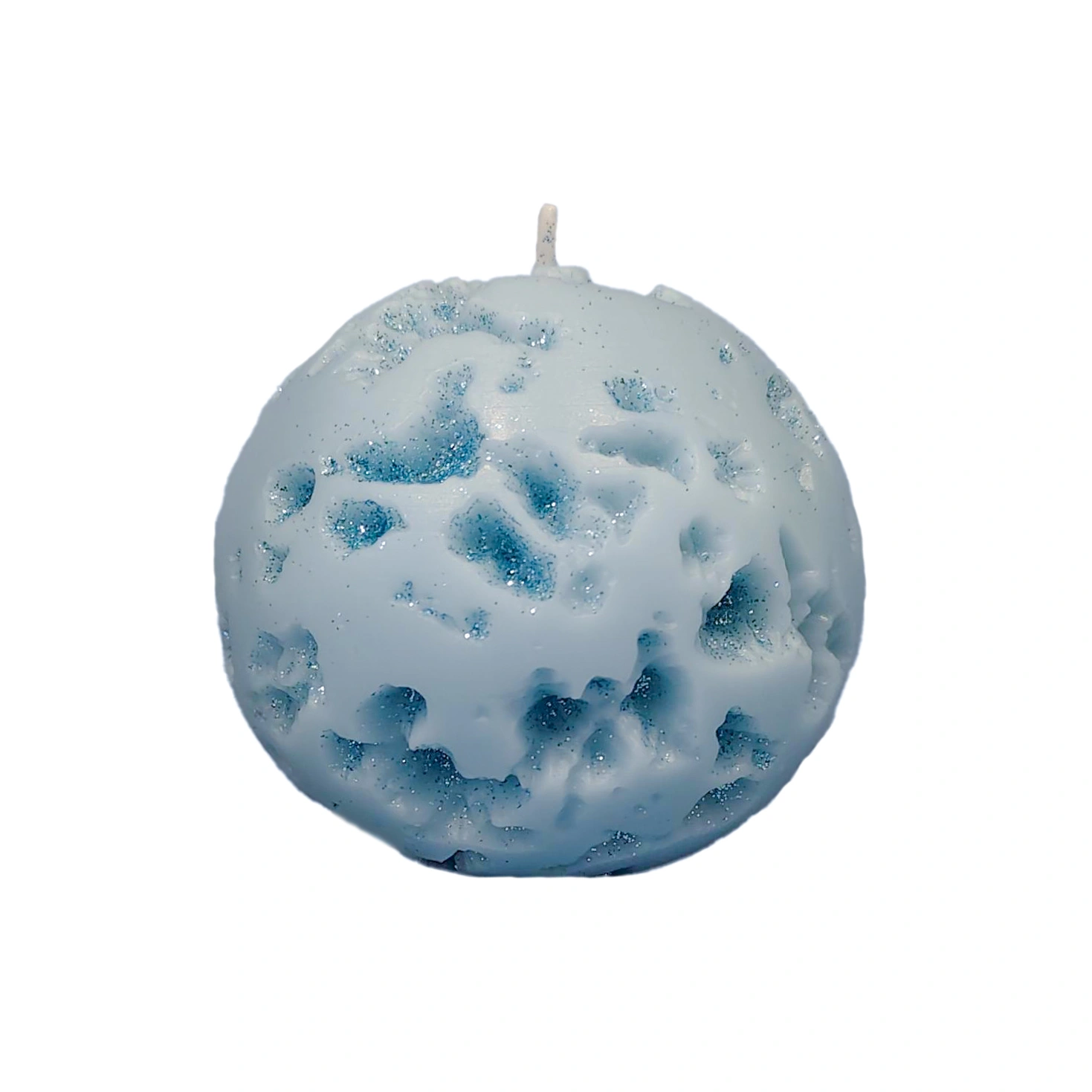 Meteorite-shaped Globe Candle_skyblue