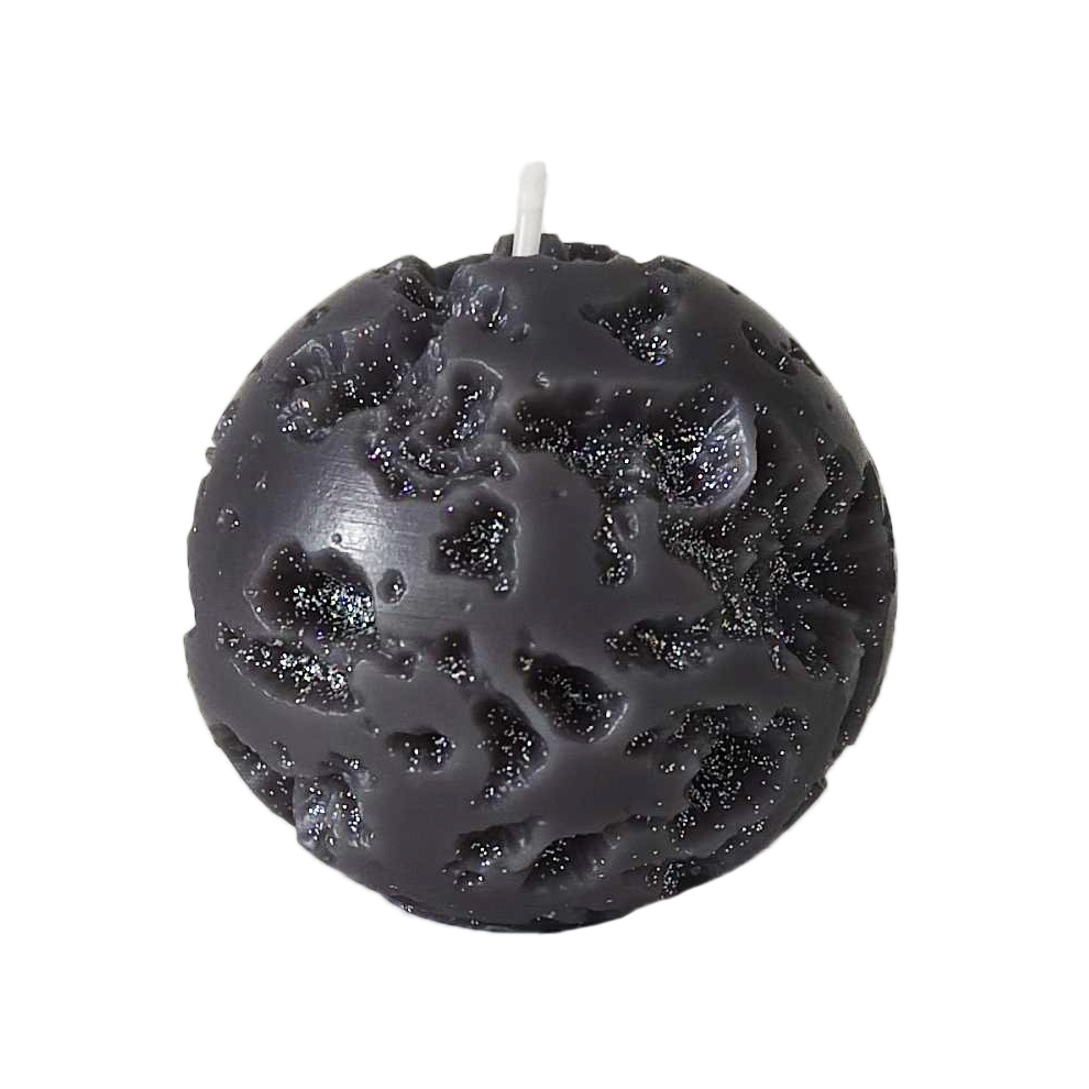 black meteorite globe candle