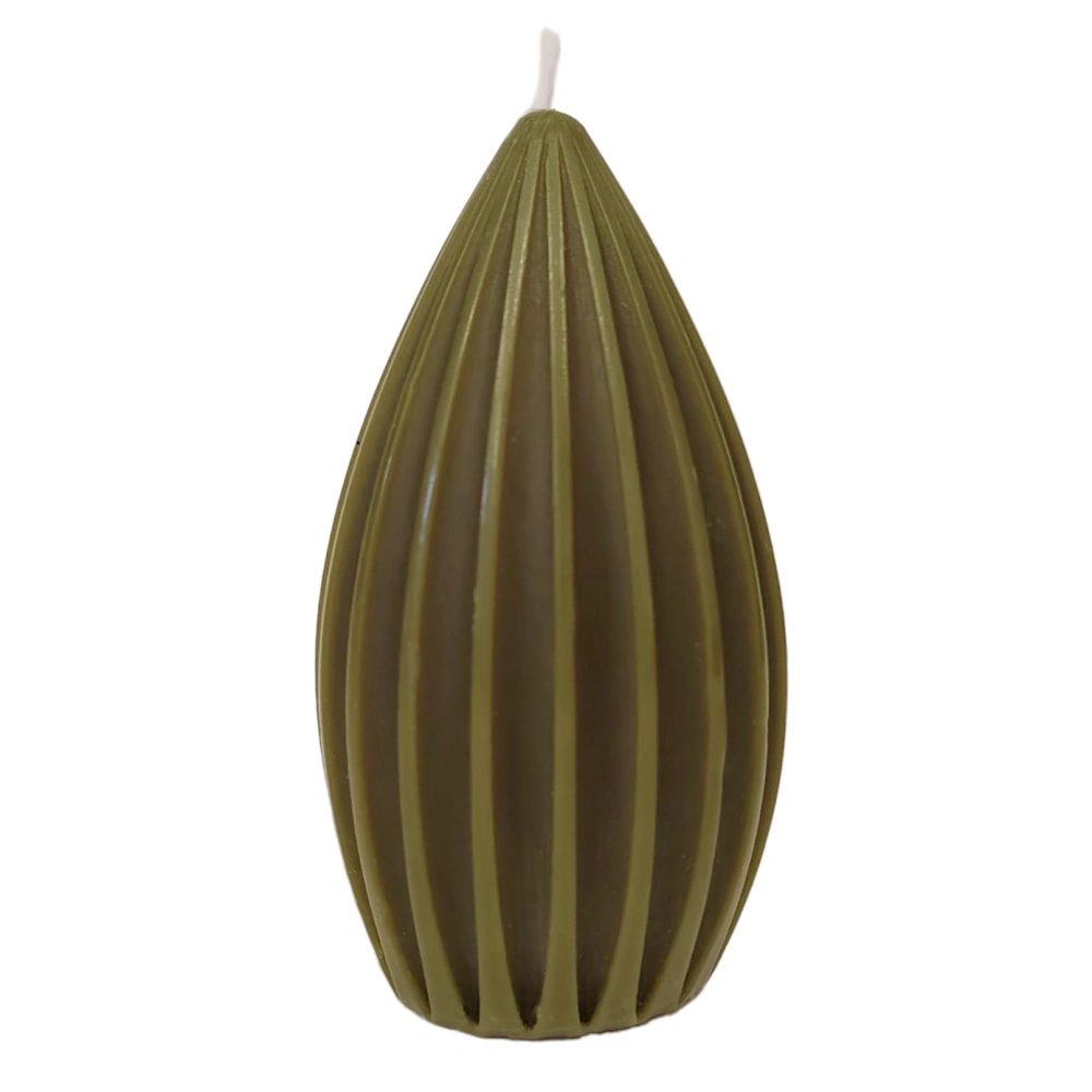 Geometric Fruit Candle_olive green