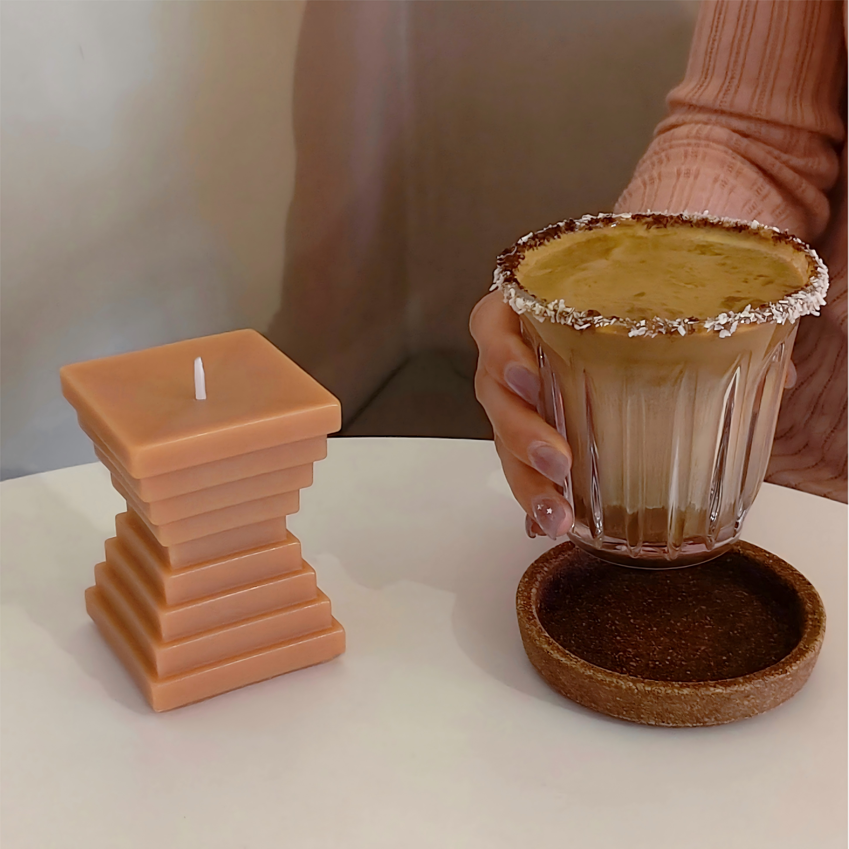Pyramid Architecture Candle For Table