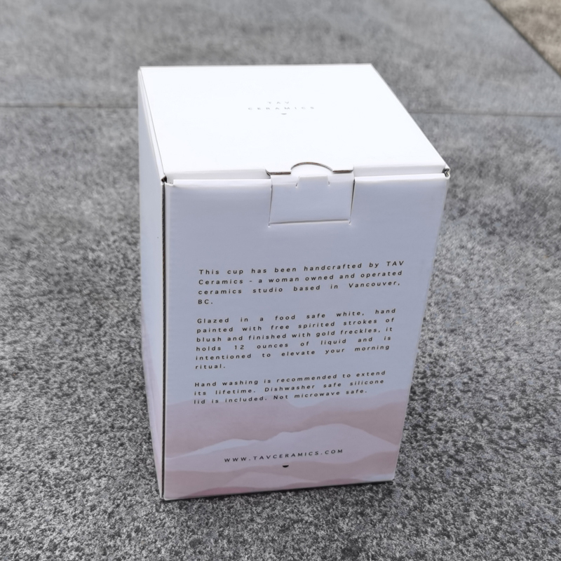 juyou paper White square auto lock bottom paper box mug packaging