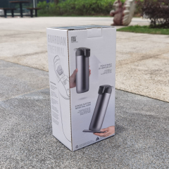 juyou paper good quality customized auto lock bottom paper box thermosflask package box design , glass bottle custom colorful box