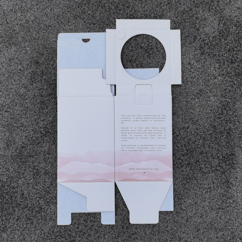 juyou paper White square auto lock bottom paper box mug packaging