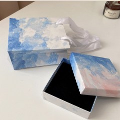 juyou paper intricate patterns printed paper box sturdy gift package box snap-fit lid