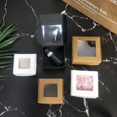 juyou paper kraft paper flat folding packaging blank box with PVC window