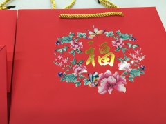 juyou paper Luxury Large bag Soft touch surface paper shopping gift bag customized floral printed coated paper bag