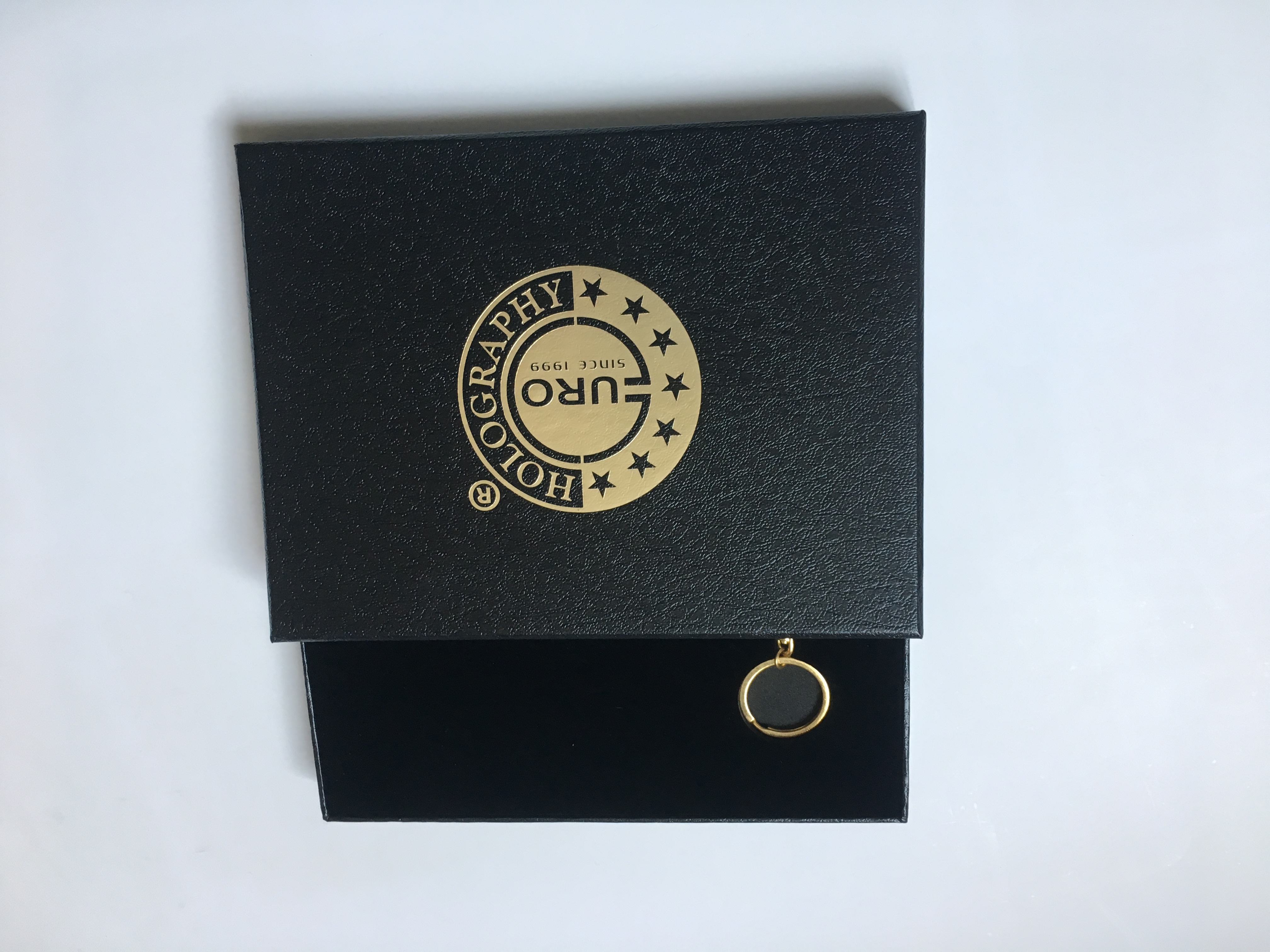 juyou paper Textured paper top & bottom box golden stamping medal package box