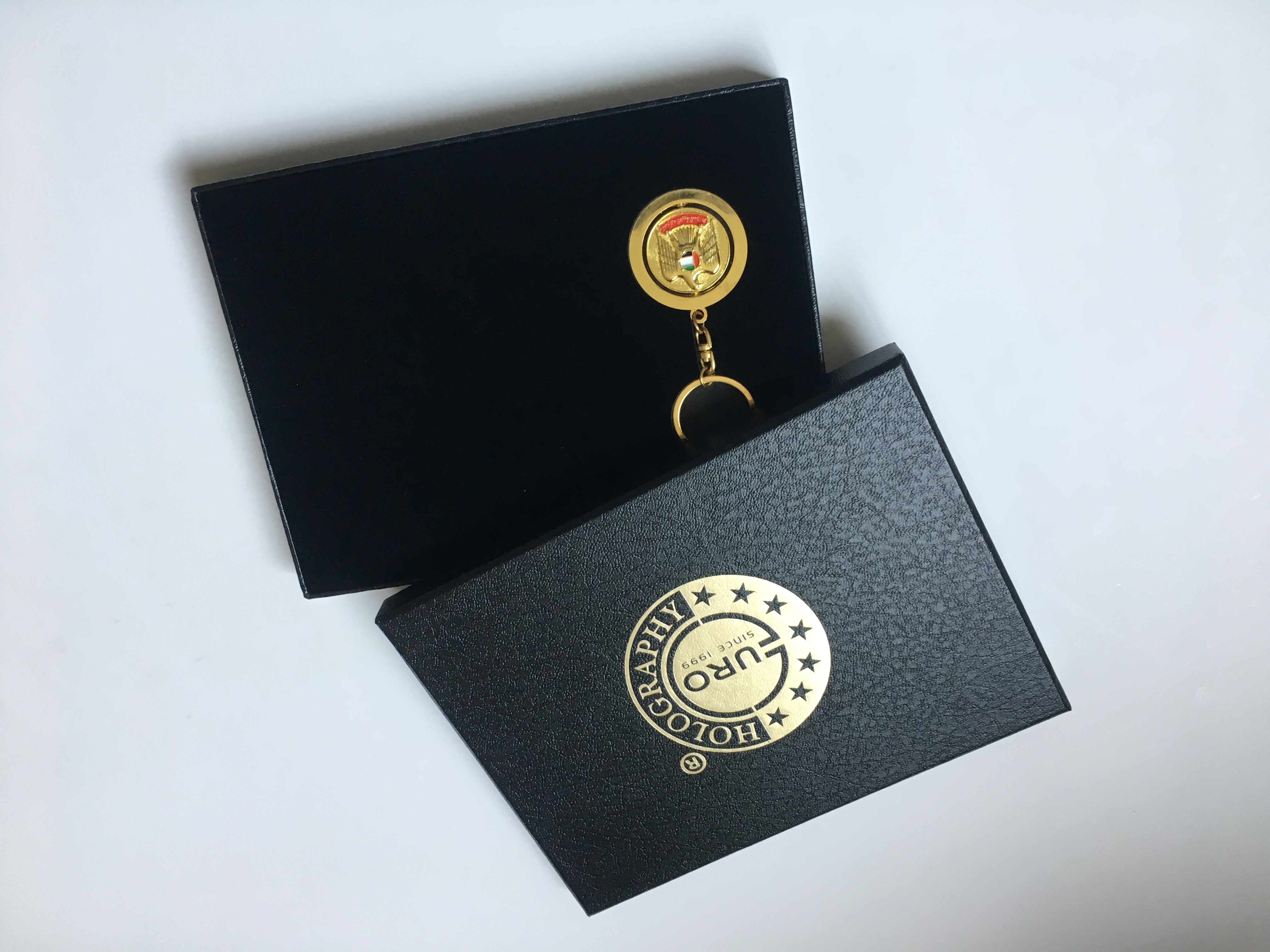 juyou paper Textured paper top & bottom box golden stamping medal package box