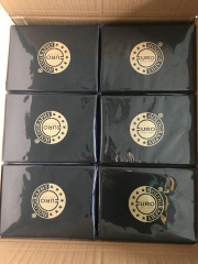 juyou paper Textured paper top & bottom box golden stamping medal package box