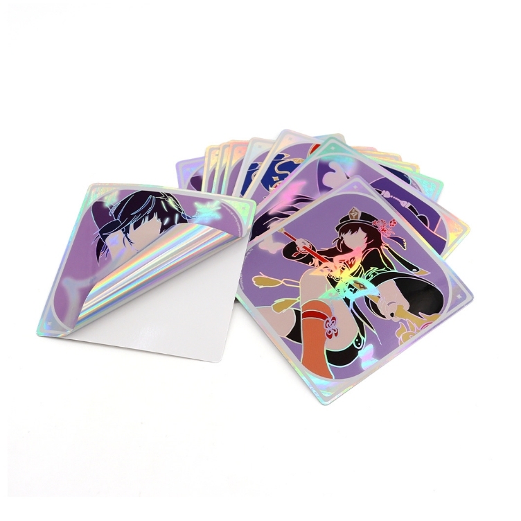 juyou paper Customized printed laser sticker cartoon waterproof sticker waterproof Gold Foil Perfume Packaging Labels Bottle Labels Sticker