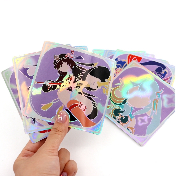 juyou paper Customized printed laser sticker cartoon waterproof sticker waterproof Gold Foil Perfume Packaging Labels Bottle Labels Sticker