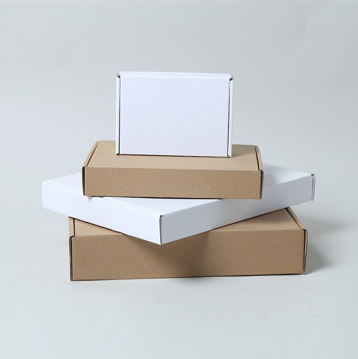 juyou paper Durable Brown White Black kraft corrugated boxes ,customized mailer box for e-commerce small business package easy folding box