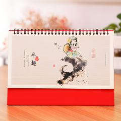 juyou paper Promotion Custom Photo Frame Calendar Office Gift Spiral Binding Daily Monthly Printed table calendar