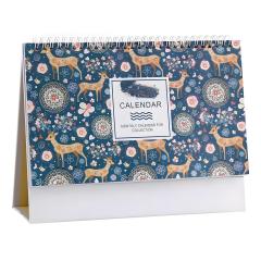 juyou paper Promotion Custom Photo Frame Calendar Office Gift Spiral Binding Daily Monthly Printed table calendar