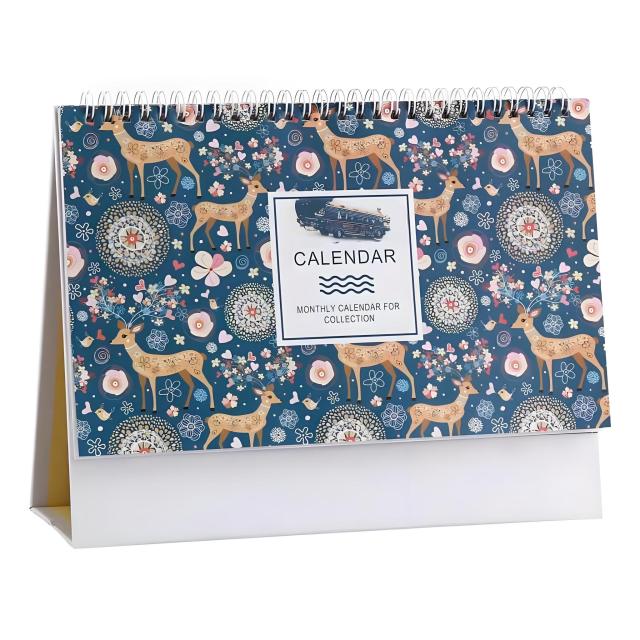 juyou paper Promotion Custom Photo Frame Calendar Office Gift Spiral Binding Daily Monthly Printed table calendar