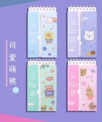juyou paper double spiral memo portable paper notebook with sleeve