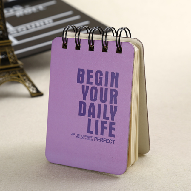 juyou paper portable A6 spiral paper notebook with frosting PP cover
