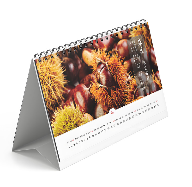 juyou paper Promotion Custom Photo Frame Calendar Office Gift Spiral Binding Daily Monthly Printed table calendar