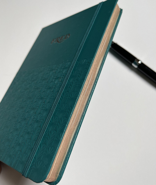 juyou paper excellent quality A5 PU leather cover embossed texture hardcover notebook bind with  elastic and colorful bookmarks