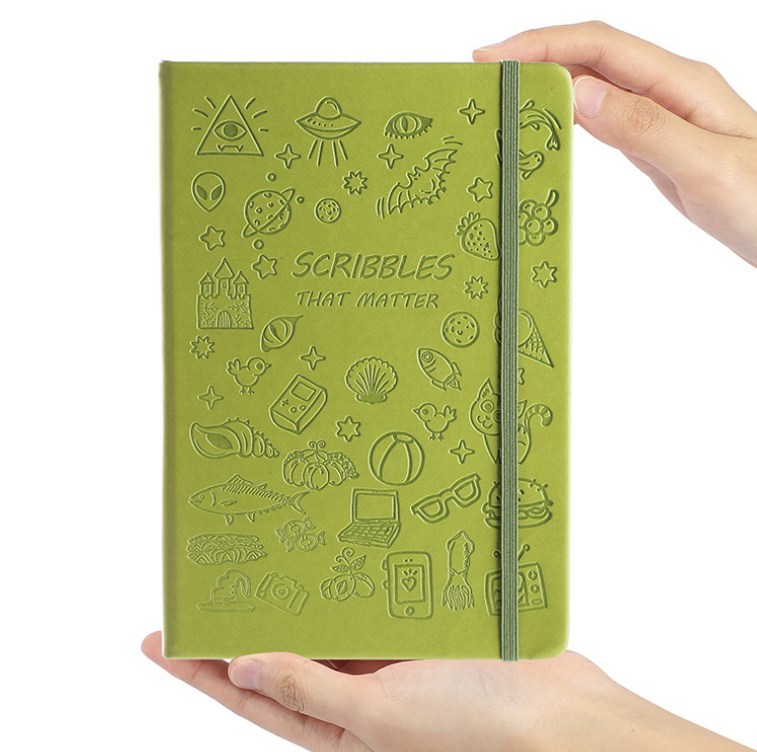 juyou paper A6 Cute PU embossed Personalisation agenda office supplies paper diary custom cartoon stamped notebook binding notepad