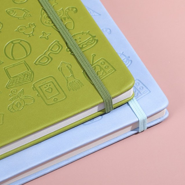 juyou paper A6 Cute PU embossed Personalisation agenda office supplies paper diary custom cartoon stamped notebook binding notepad