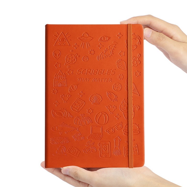 juyou paper A6 Cute PU embossed Personalisation agenda office supplies paper diary custom cartoon stamped notebook binding notepad
