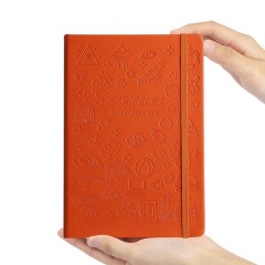 juyou paper A6 Cute PU embossed Personalisation agenda office supplies paper diary custom cartoon stamped notebook binding notepad