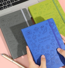 juyou paper A6 Cute PU embossed Personalisation agenda office supplies paper diary custom cartoon stamped notebook binding notepad